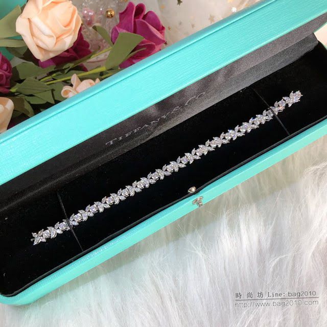 Tiffany純銀飾品 蒂芙尼女士專櫃爆款925純銀八心八箭手鏈 Tiffany奢華馬眼全鑽花簇系列手鏈  zgt1642
